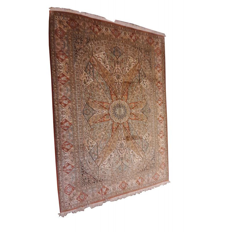 Kashmir Carpet Hand-knotted Silk x Silk Size 6ftx9ft