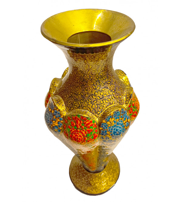 Papier Mache Handcrafted Flower Vase with Brass Lining