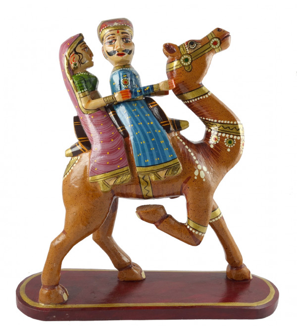 HANDICRAFT WOODEN CAMEL PAINTING 10 INCH 