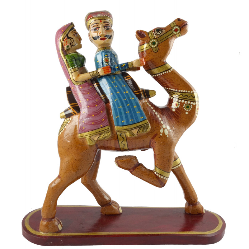 HANDICRAFT WOODEN CAMEL PAINTING 10 INCH 