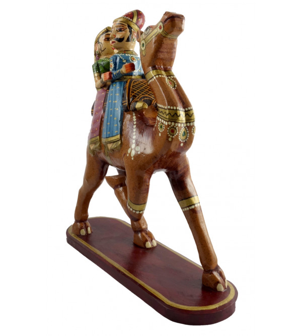 HANDICRAFT WOODEN CAMEL PAINTING 10 INCH 