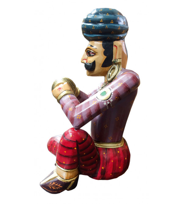 MUSICIAN WOODEN PAINTED 18 INCH  IN MANGO WOOD