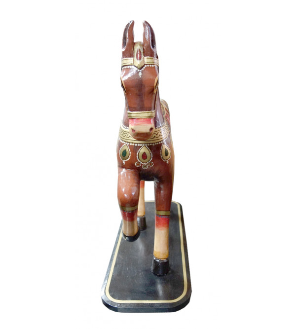 HORSE WOODEN PAINTED 24 INCH MANGO WOOD 