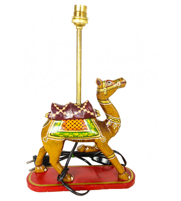 Wooden Painted Lamp Dholamaru 12 Inch