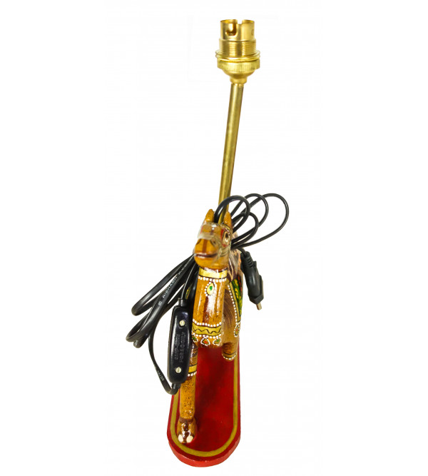 Wooden Painted Lamp Dholamaru 12 Inch