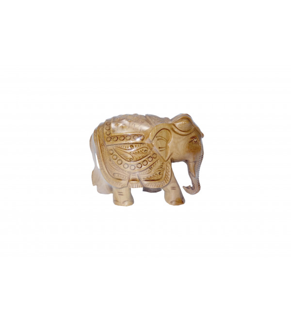 KADAM WOOD ELEPHANT CARVED 3 INCH 