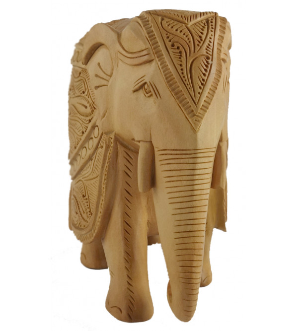 KADAM WOOD ELEPHANT CARVED 4 INCH 