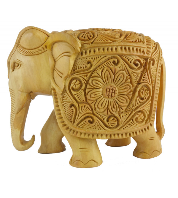 Kadamba Wood Handcrafted Carved Elephant