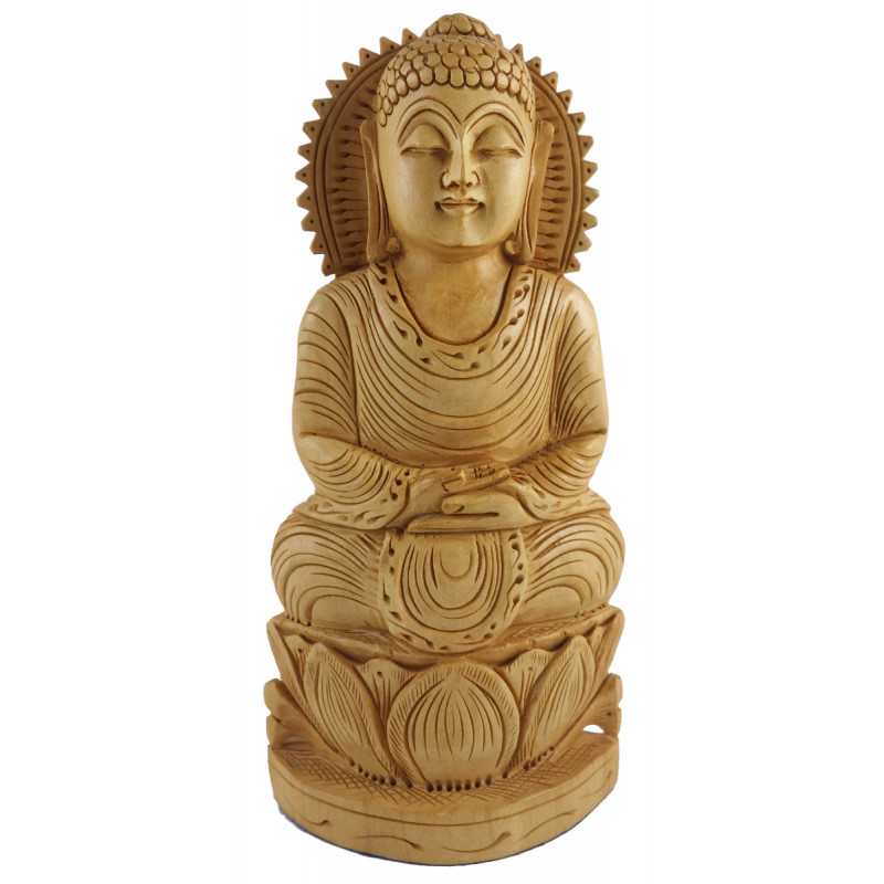 KADAM WOOD BUDDHA SITTING 8 INCH KADAM