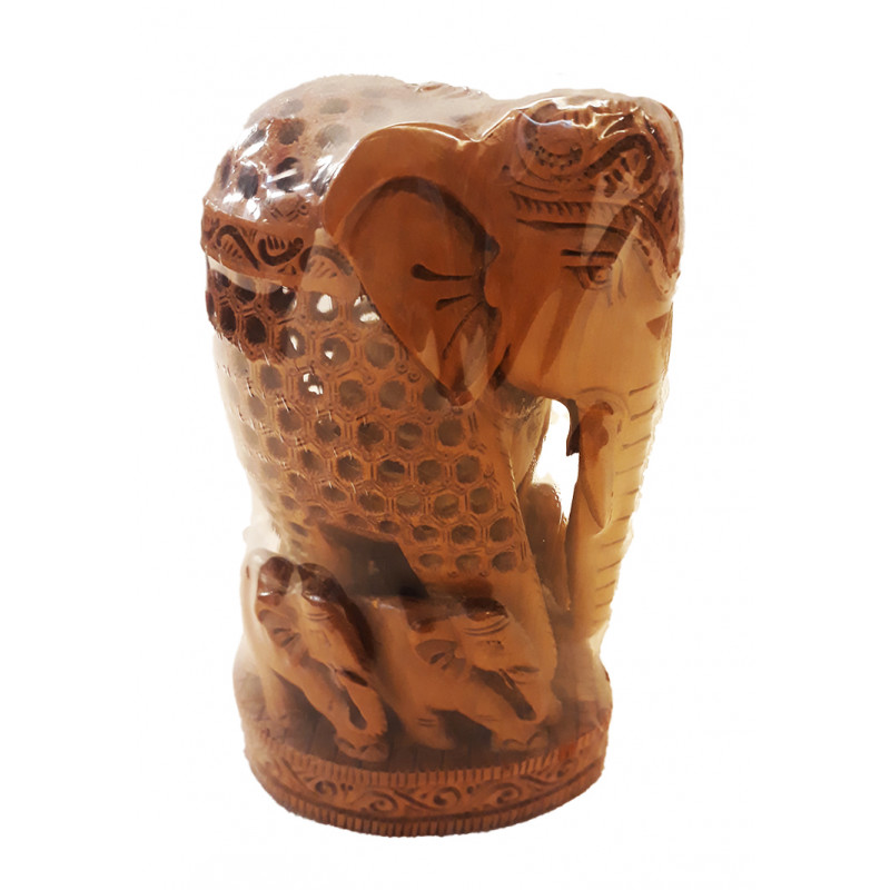 Sandalwood Handcrafted Elephant with Jaali Work