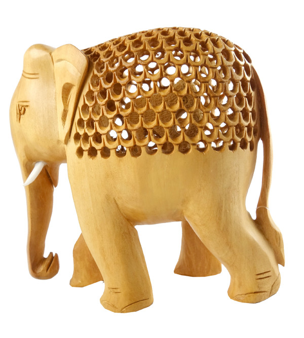 HANDICRAFT KADAM WOOD ELEPHANT UNDERCUT 3 INCH