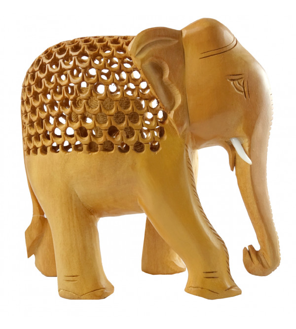 Kadamba Wood Handcrafted Elephant with Undercut Design