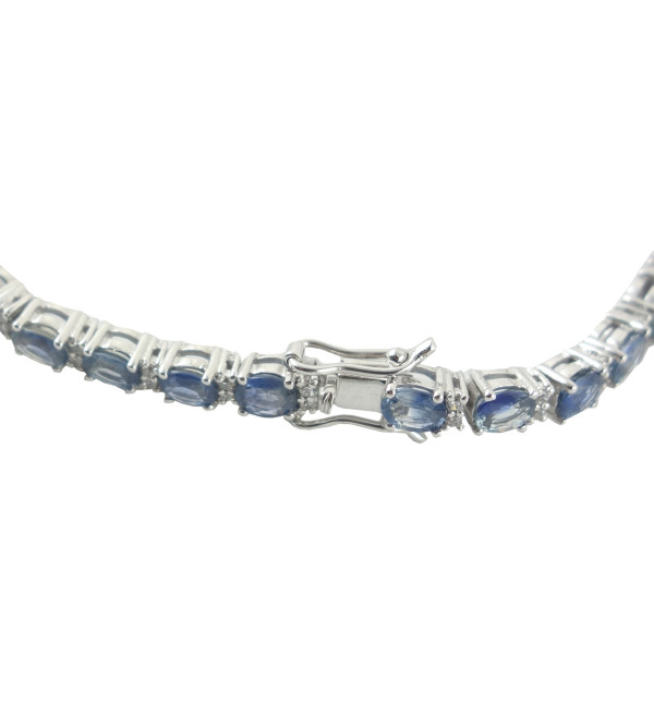 Bracelet Silver Ruby Blue Sapphire Stone 