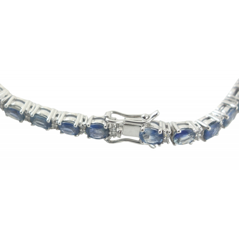 Bracelet Silver Ruby Blue Sapphire Stone 