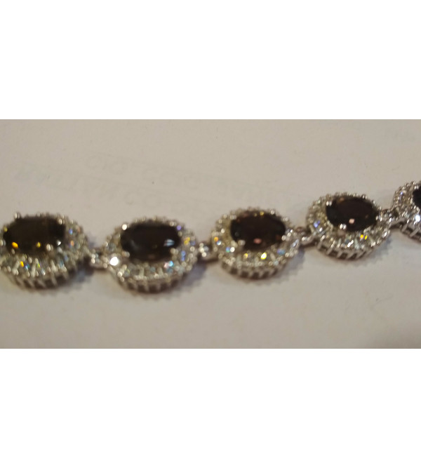 Silver Tarquisezircon Stone Bracelet