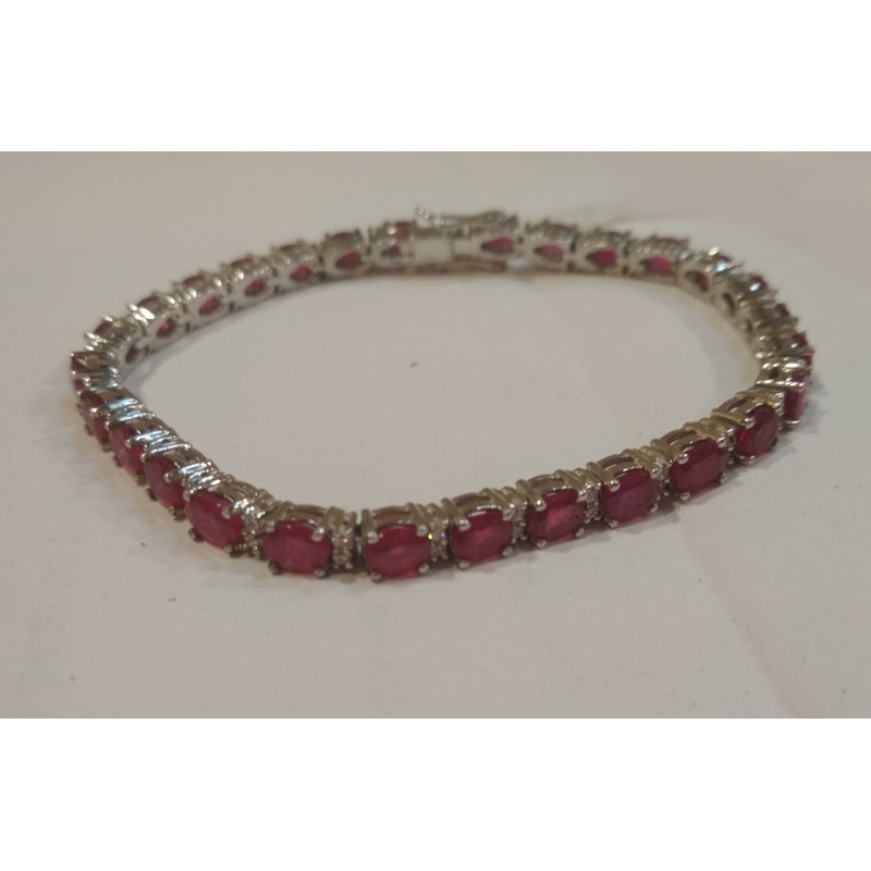 92.5 SILVER STONE BRACELET  RUBY/ BLUE SAPPHIRE