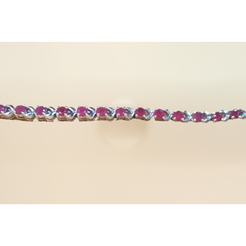 92.5 SILVER STONE BRACELET  RUBY/ EMERALD