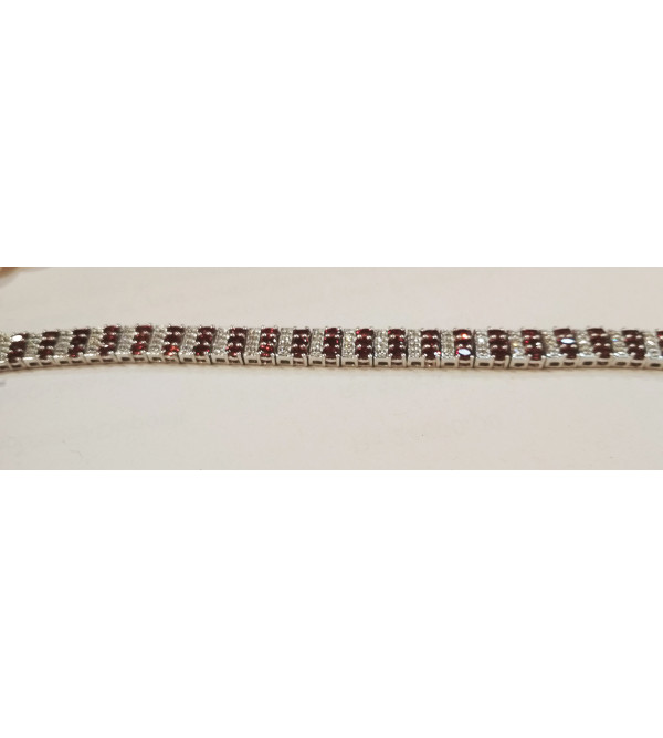 92.5 SILVER STONE BRACELET  GARNET/ZIRCON