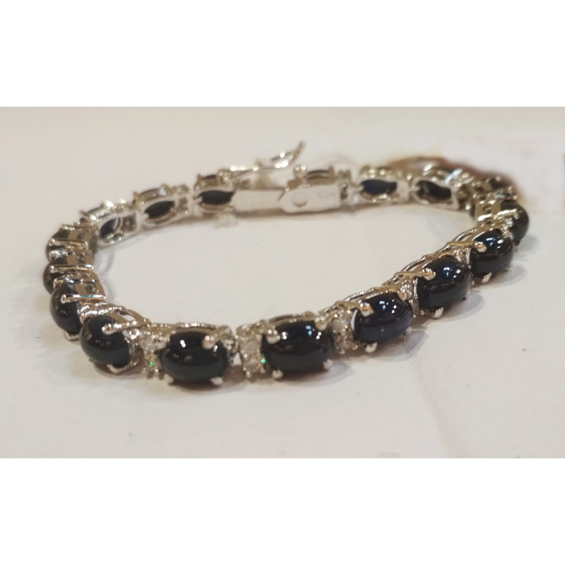 92.5 SILVER STONE BRACELET  ZIRCON/ BLUE SAPPHIRE