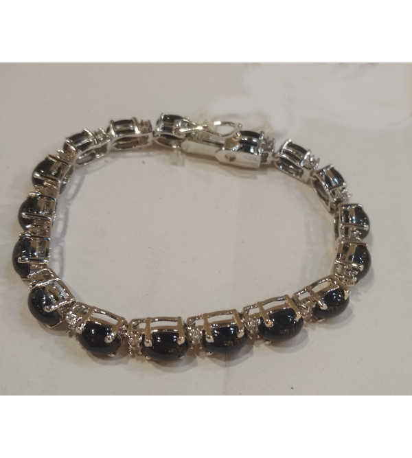 92.5 SILVER STONE BRACELET  ZIRCON/ BLUE SAPPHIRE