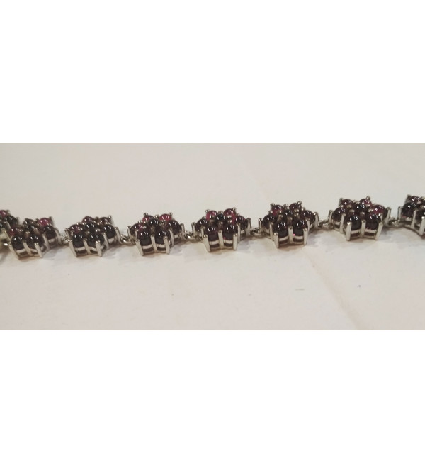 92.5 SILVER STONE BRACELET  GARNET/ONYX