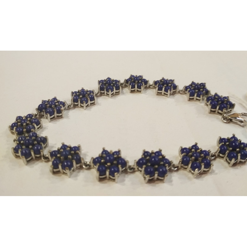 92.5 SILVER STONE BRACELET  TARQUISE/LAPIS