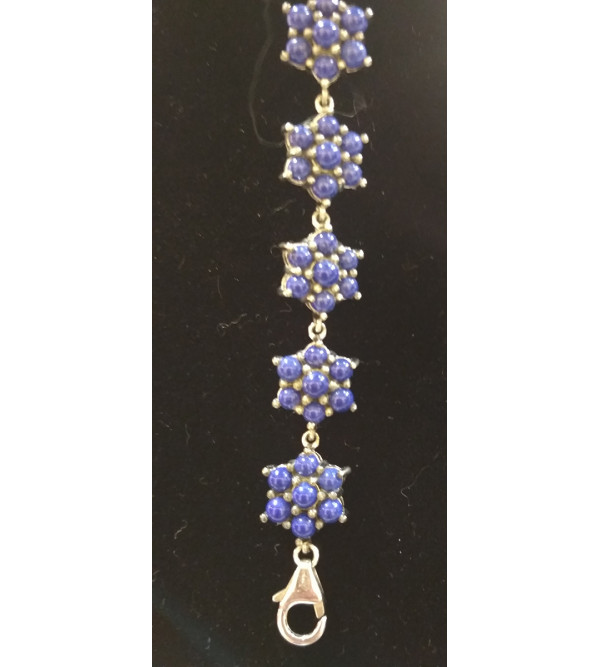 92.5 SILVER STONE BRACELET  TARQUISE/LAPIS