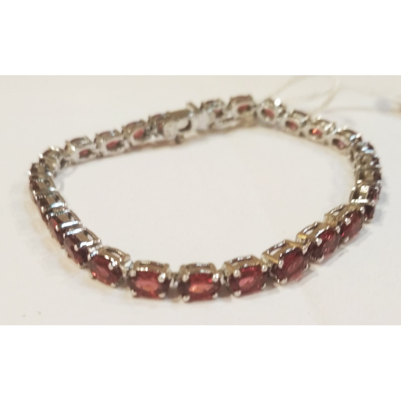 92.5 SILVER STONE BRACELET  ZIRCON/GARNET