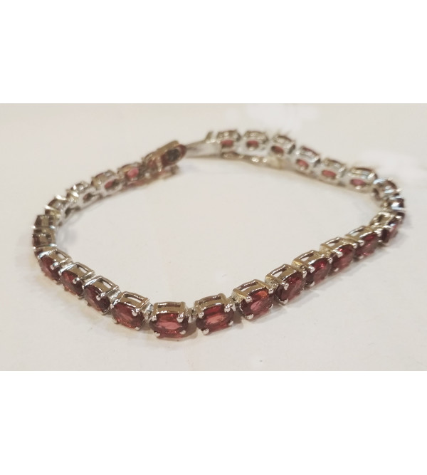 92.5 SILVER STONE BRACELET  ZIRCON/GARNET