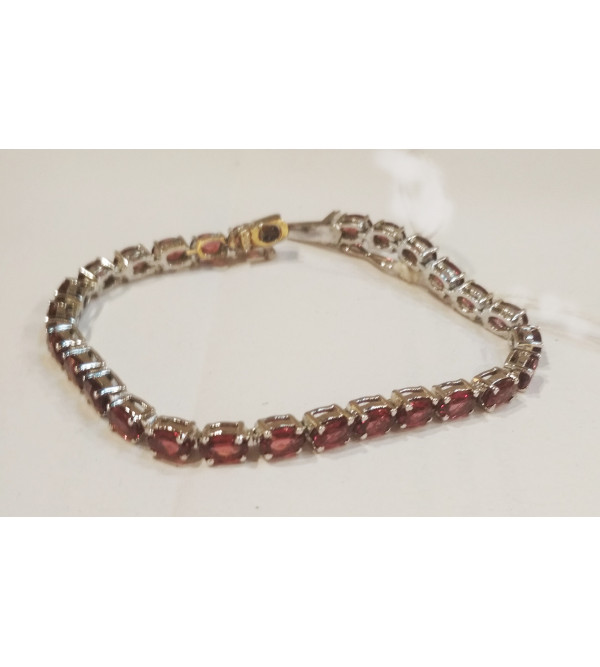 92.5 SILVER STONE BRACELET  ZIRCON/GARNET