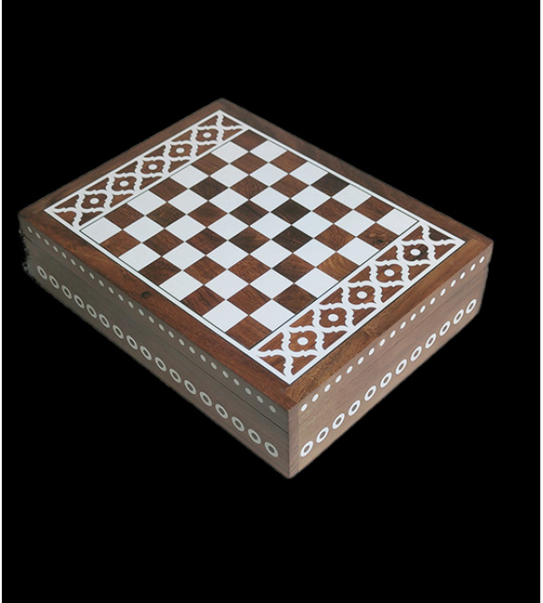 Sheesham Wood Handcrafted Jewelry Box With Acrylic Inlay Work