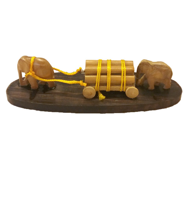 Sandalwood Handcrafted Elephant Pulling Cart