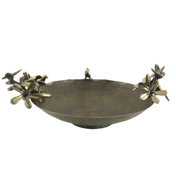 HANDICRAFT NORTH INDIAN BRASS BIRD TRAY 7 INCH 