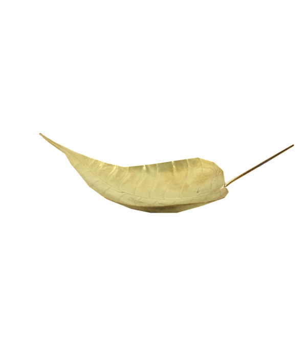 HANDICRAFT NORTH INDIAN BRASS LEAF 7 INCH 