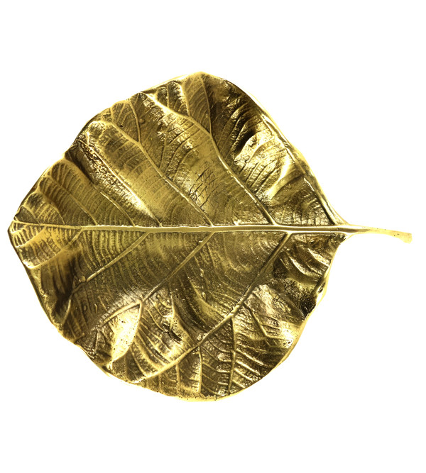 Leaf Tray Handcrafted In Brass Size 6 Inches
