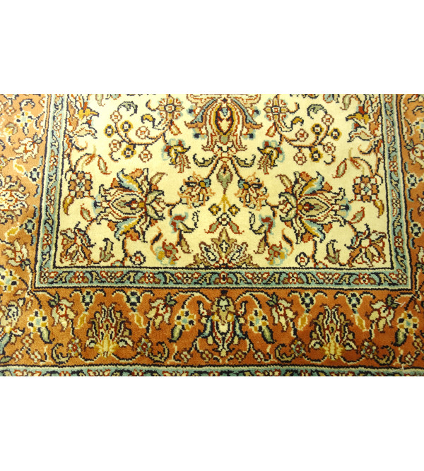 Kashmir Carpet Hand-knotted Silk x Cotton Size 2ftx3ft