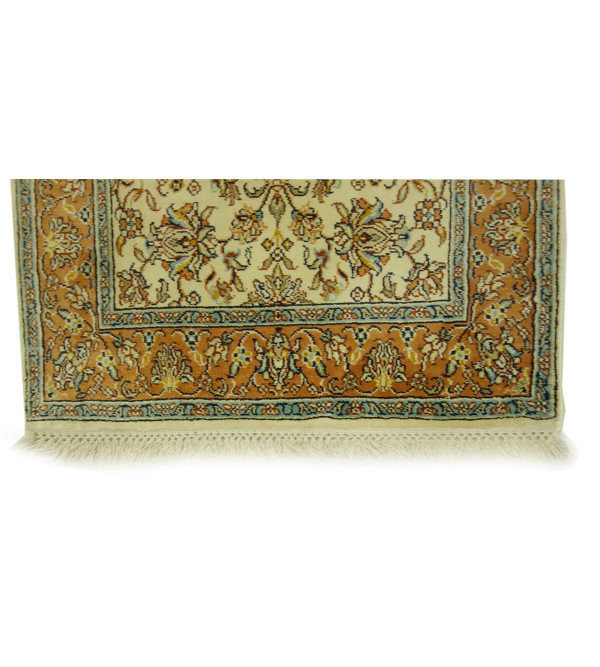 Kashmir Carpet Hand-knotted Silk x Cotton Size 2ftx3ft