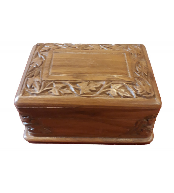 Walnut Wood Handcrafted Carved Jewelry Box 