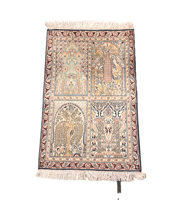 Kashmir carpet silk/cotton size=3.25x2.25 ft, knot=18x18
