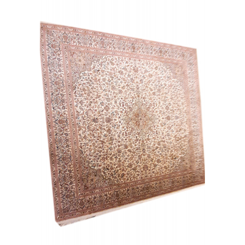 Kashmir Carpet Handknotted Silk/Cotton, 7.3x7.1 ft, 18x18 knot. assorted design