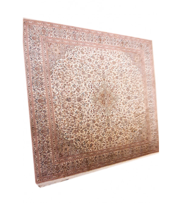 Kashmir Carpet Handknotted Silk/Cotton, 7.3x7.1 ft, 18x18 knot. assorted design
