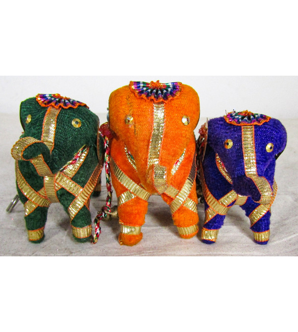 Soft Stuffed Assorted Toy Elephant Hanging 3 Pc Set  