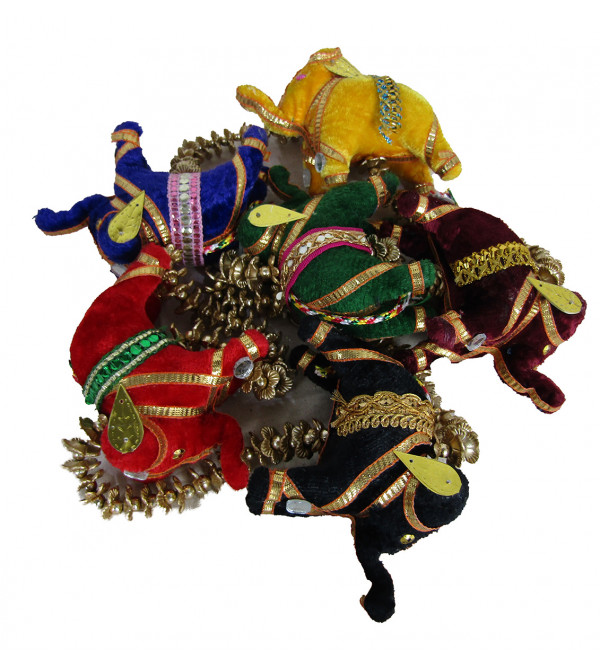 Soft Stuffed Assorted Toy Elephant Hanging 6 Pc Set 
