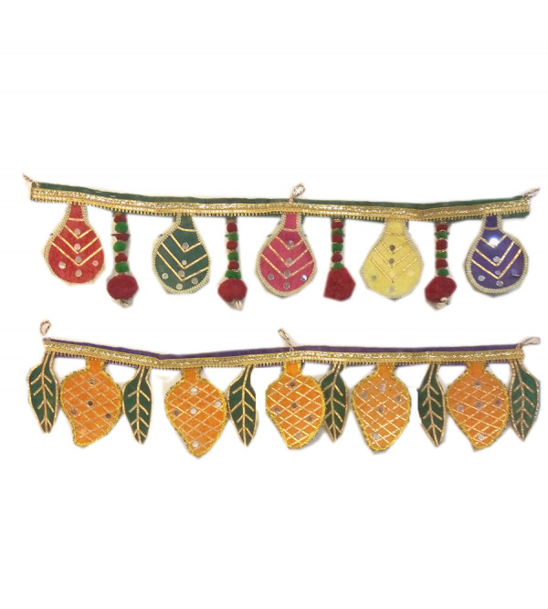 Handcrafted  Fabric Toran  With String