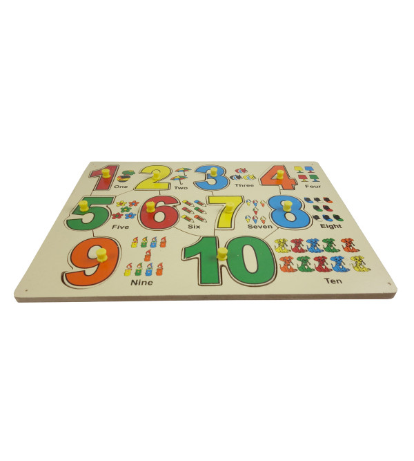 Education Toy  Wooden  Number Tray With Knob