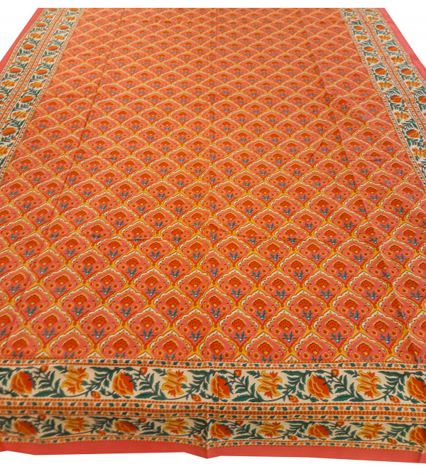 60 X 90" HAND BLOCK COTTON PRINTED BED COVER