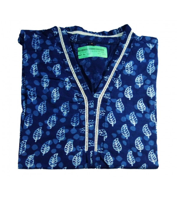 Ladies Top Hand Block Print Floral Dsgn Med Assorted Colour