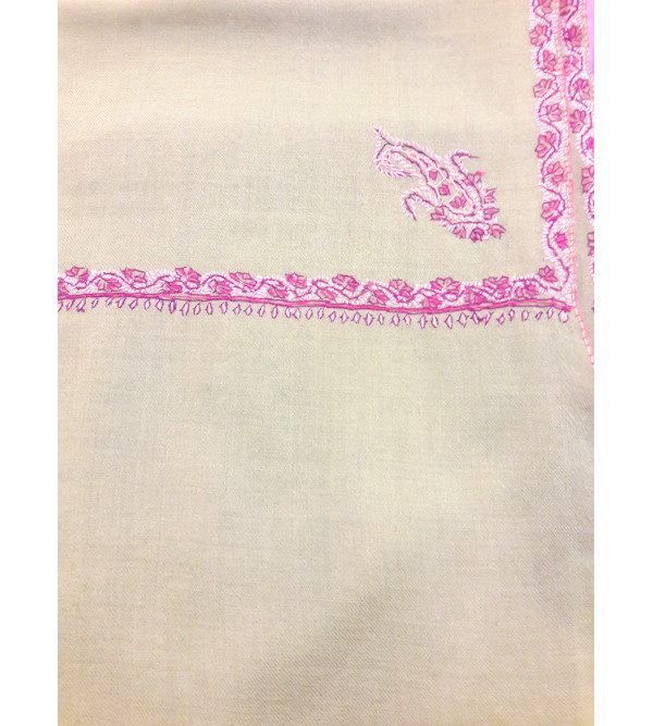 Woollen Shawl Hand Embroidered in Kashmir Size,40X80 Inch