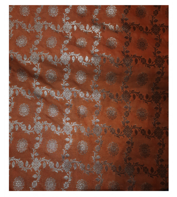 Handwoven Zari Katan Silk Fabric From Banaras Width 44 Inch