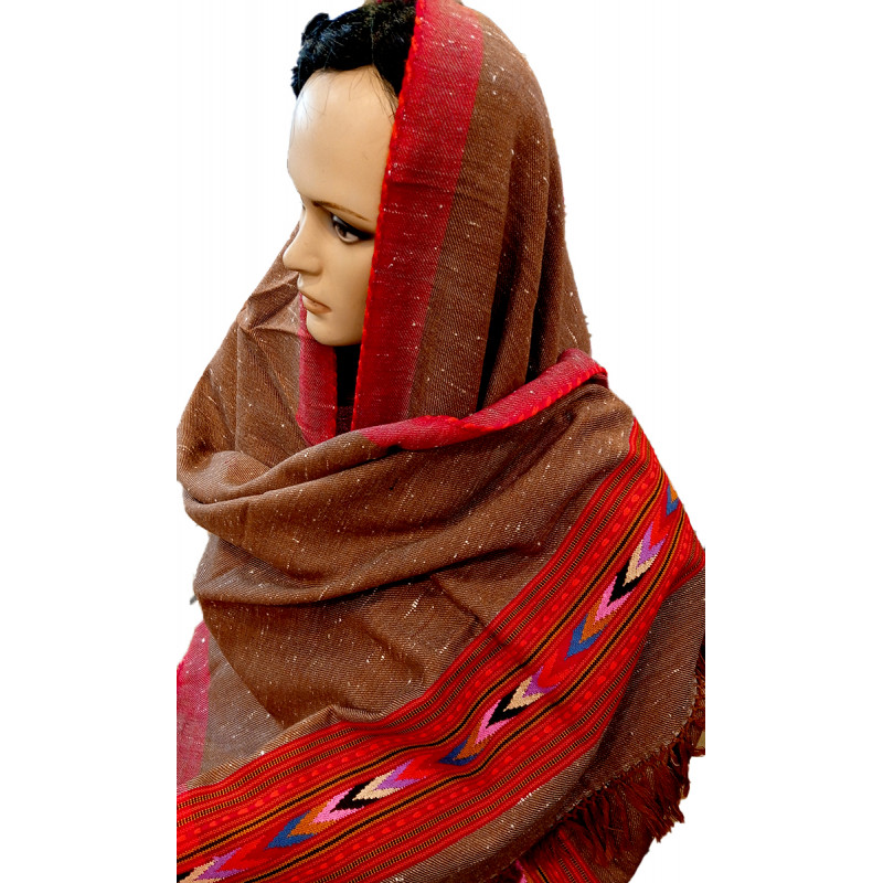 WOOLLEN STOLES KULLU BORDER 28X80